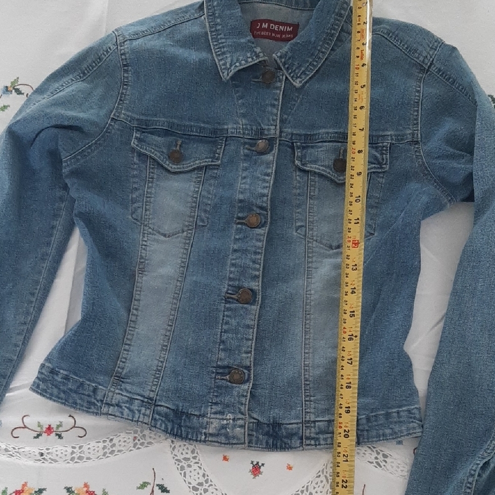 J M DENIM💙"THE BEST BLUE JEANS" Light Blue Jean Jacket-Fitted Casual Style Sz 8 - Picture 7 of 10